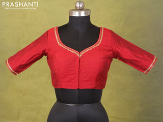 Maroon Raw Silk Embroidery Readymade Blouse