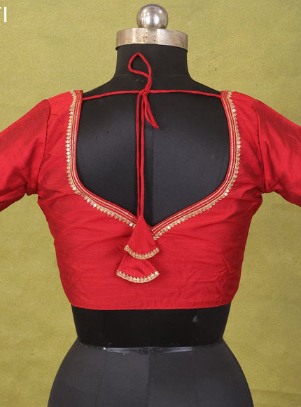 Maroon Raw Silk Embroidery Readymade Blouse