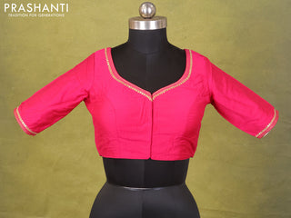 Pink Raw Silk Embroidery Readymade Blouse