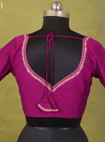 Purple Raw Silk Embroidery Readymade Blouse