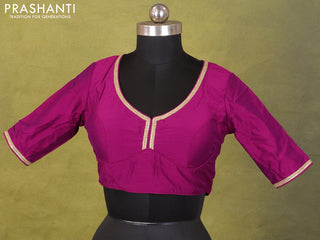 Purple Raw Silk Embroidery Readymade Blouse