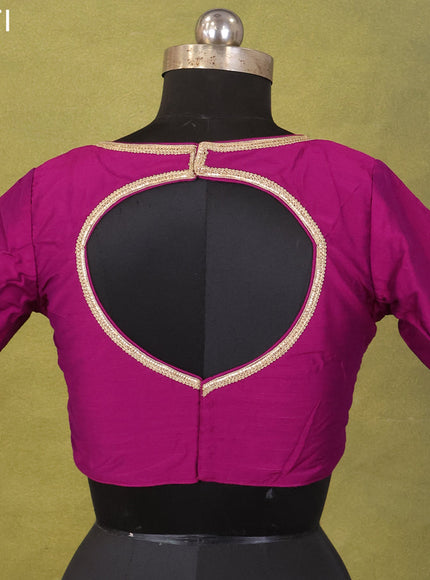 Purple Raw Silk Embroidery Readymade Blouse
