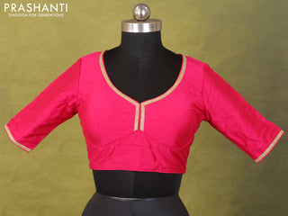 Pink Raw Silk Embroidery Readymade Blouse