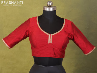 Maroon Raw Silk Embroidery Readymade Blouse