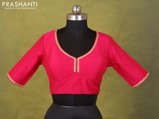 Pink Raw Silk Embroidery Readymade Blouse