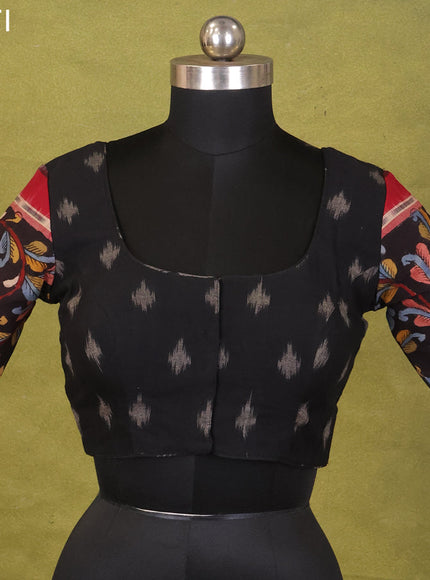 Black Ikat Cotton Printed Readymade Blouse