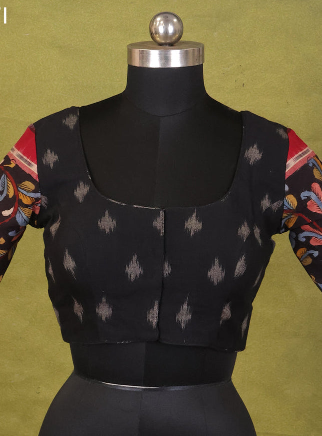 Black Ikat Cotton Printed Readymade Blouse