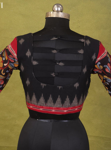 Black Ikat Cotton Printed Readymade Blouse