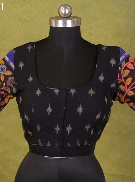 Black Ikat Cotton Printed Readymade Blouse