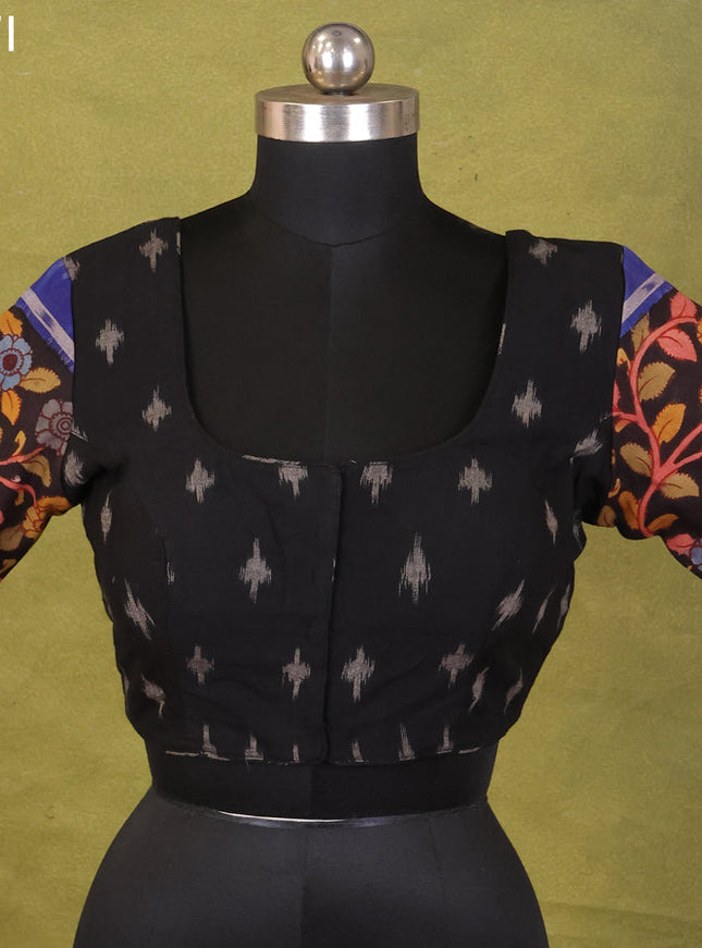 Black Ikat Cotton Printed Readymade Blouse