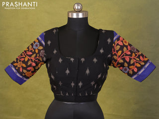 Black Ikat Cotton Printed Readymade Blouse