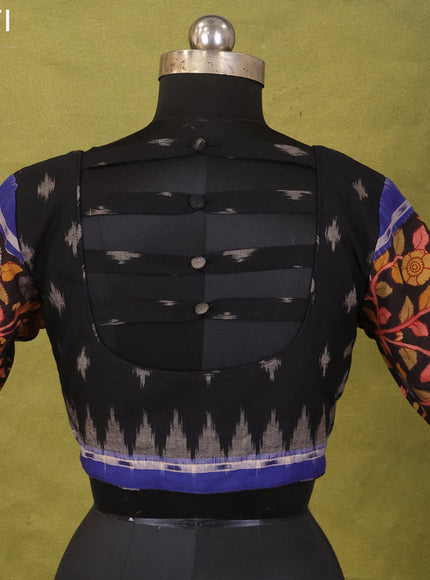 Black Ikat Cotton Printed Readymade Blouse