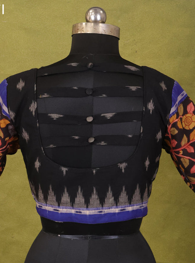 Black Ikat Cotton Printed Readymade Blouse