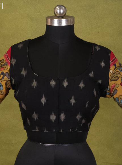 Black Ikat Cotton Printed Readymade Blouse