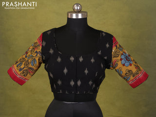 Black Ikat Cotton Printed Readymade Blouse