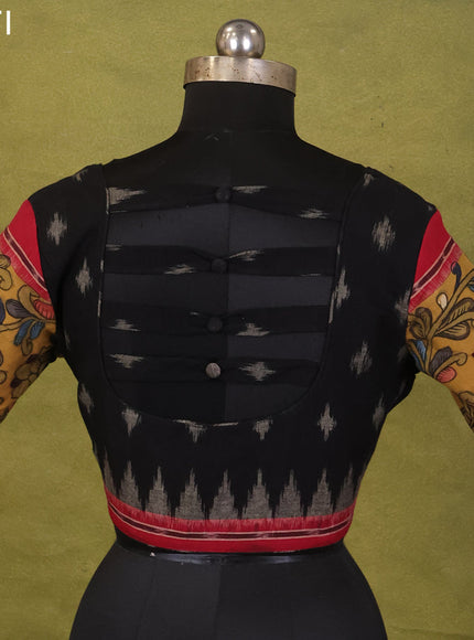 Black Ikat Cotton Printed Readymade Blouse