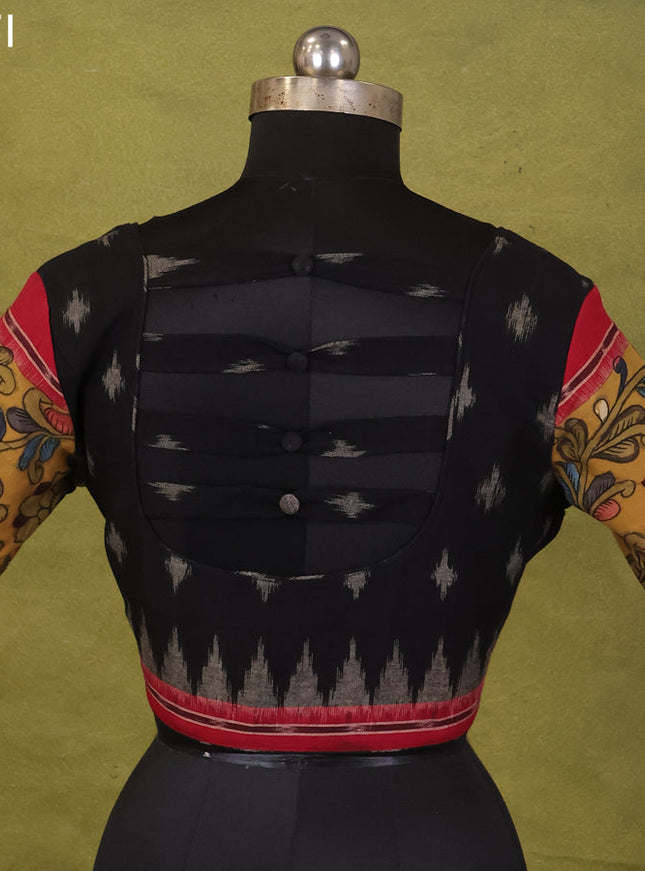 Black Ikat Cotton Printed Readymade Blouse