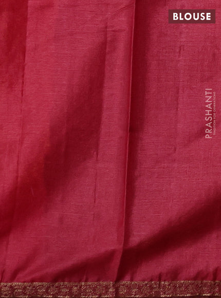 Mustard Yellow & Maroon Banarasi Tussar Silk Saree