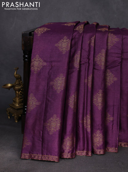 Purple & Green Banarasi Tussar Silk Saree
