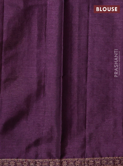 Green & Purple Banarasi Tussar Silk Saree