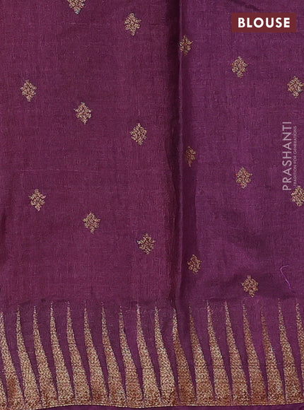 Rust & Purple Banarasi Tussar Silk Saree