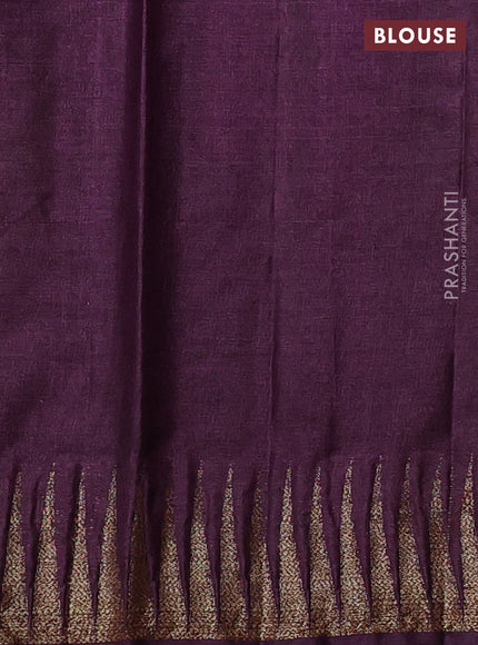 Green & Purple Banarasi Tussar Silk Saree