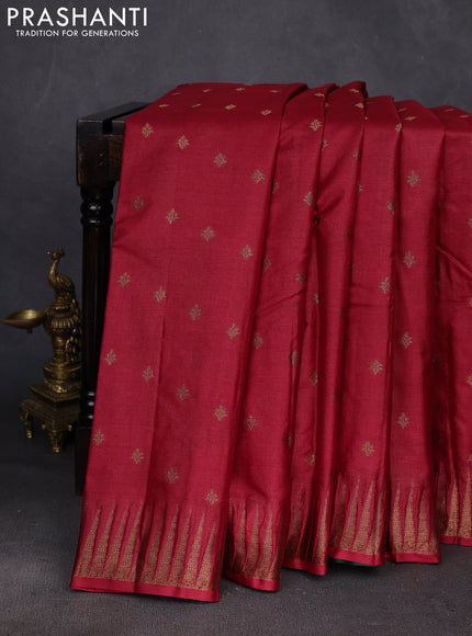 Maroon & Green Banarasi Tussar Silk Saree