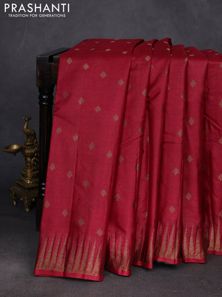 Maroon & Green Banarasi Tussar Silk Saree