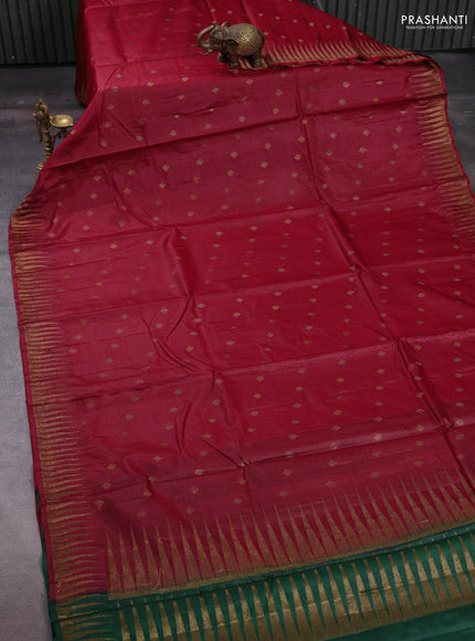 Maroon & Green Banarasi Tussar Silk Saree