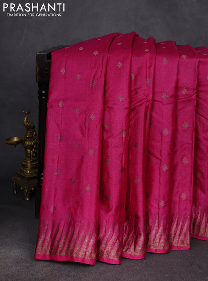 Pink & Green Banarasi Tussar Silk Saree