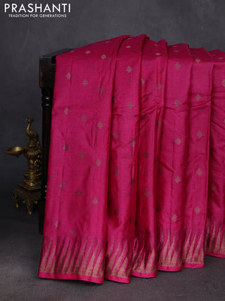 Pink & Green Banarasi Tussar Silk Saree