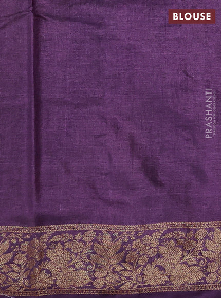Maroon & Purple Banarasi Tussar Silk Saree