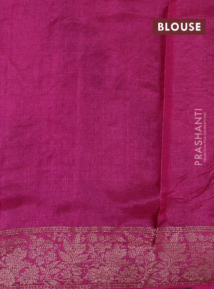 Peacock Blue & Pink Banarasi Tussar Silk Saree