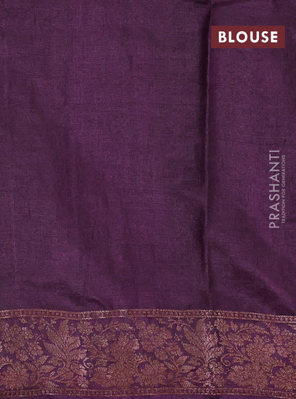 Green & Purple Banarasi Tussar Silk Saree