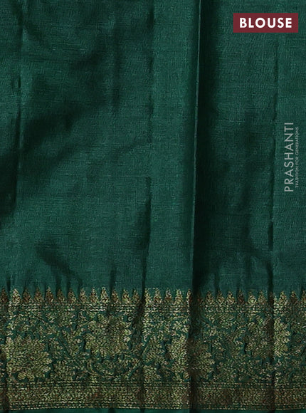 Pink & Green Banarasi Tussar Silk Saree