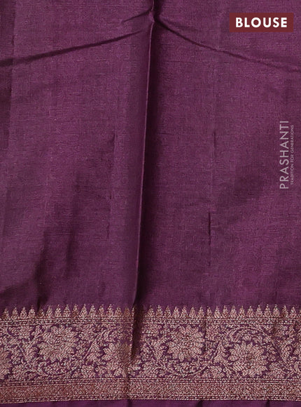 Green & Purple Banarasi Tussar Silk Saree