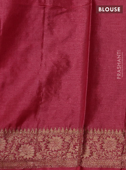 Peacock Blue & Maroon Banarasi Tussar Silk Saree