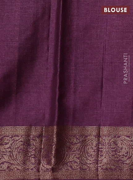 Rust & Purple Banarasi Tussar Silk Saree