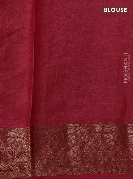 Green & Maroon Banarasi Tussar Silk Saree