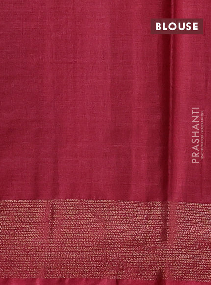 Green & Maroon Banarasi Tussar Silk Saree