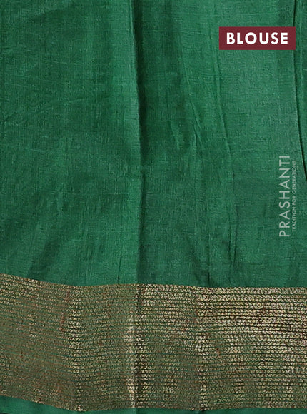 Maroon & Green Banarasi Tussar Silk Saree