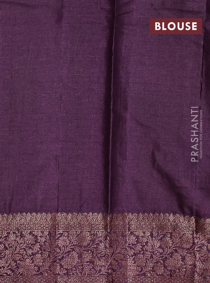 Green & Purple Banarasi Tussar Silk Saree