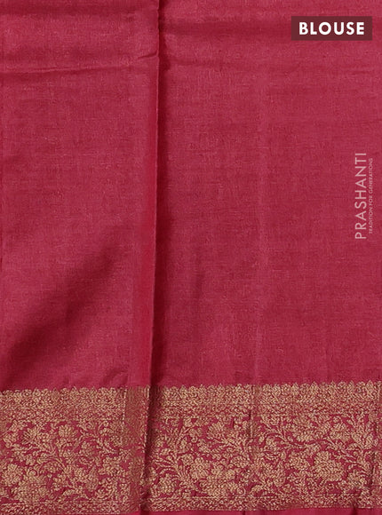 Green & Maroon Banarasi Tussar Silk Saree