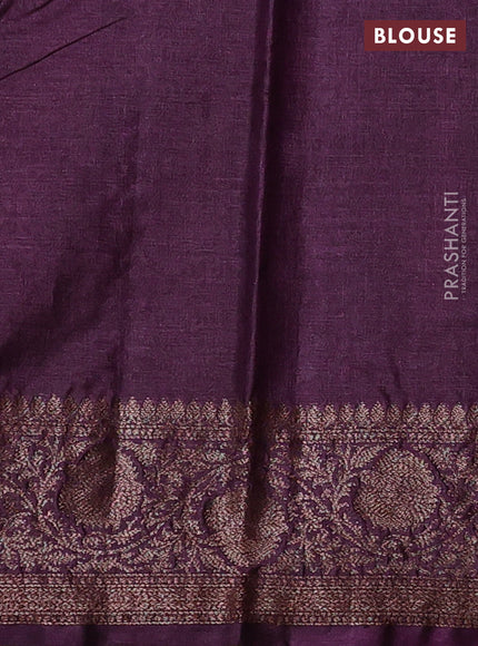 Green & Purple Banarasi Tussar Silk Saree