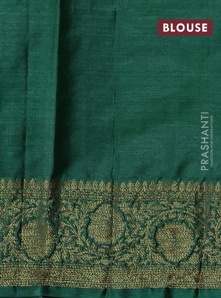 Purple & Green Banarasi Tussar Silk Saree