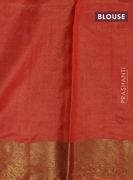 Pink & Rust Banarasi Tussar Silk Saree