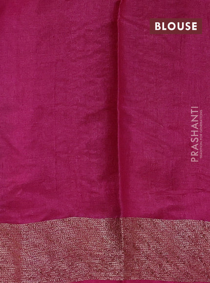 Purple & Pink Banarasi Tussar Silk Saree