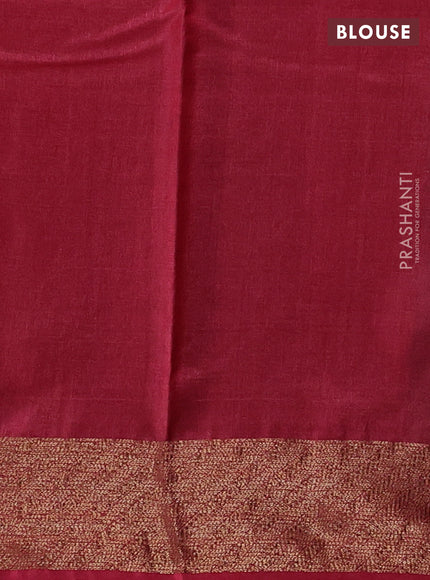 Green & Maroon Banarasi Tussar Silk Saree