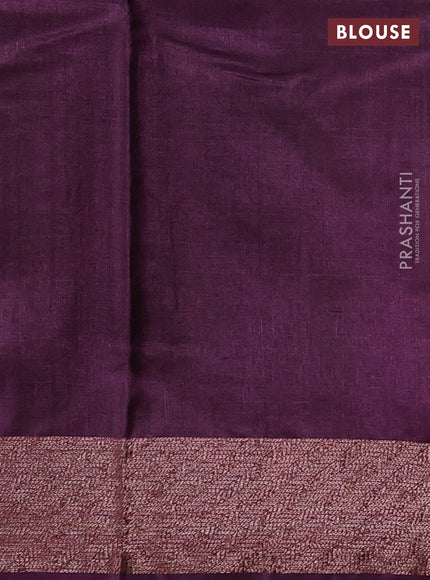 Green & Purple Banarasi Tussar Silk Saree