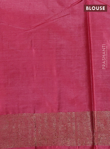 Rust & Pink Banarasi Tussar Silk Saree
